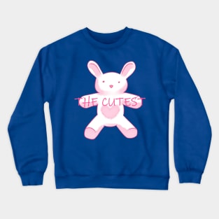 The cutest bunny pink and white Crewneck Sweatshirt